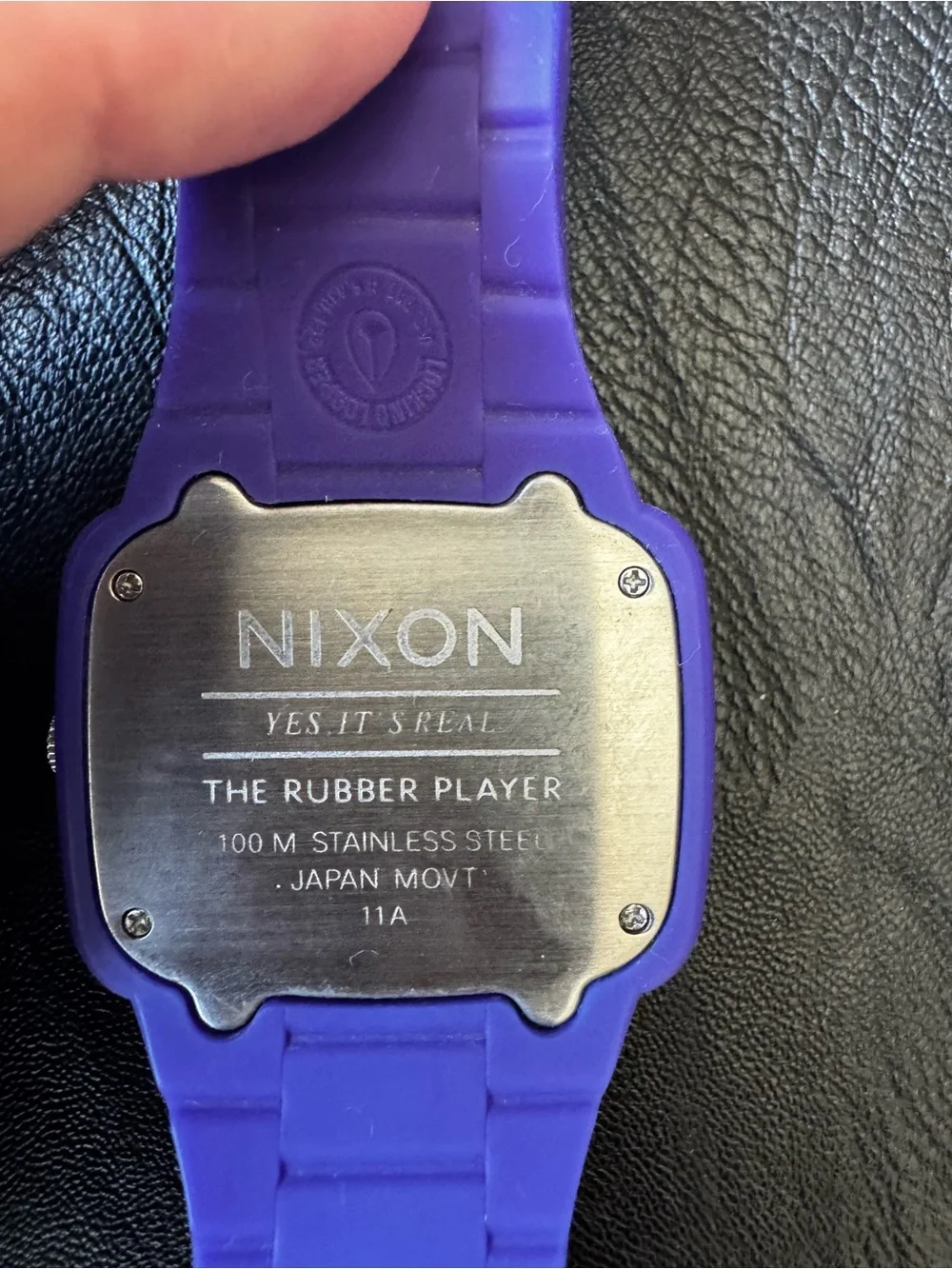 Nixon Purple Silicone The Rubber Player Watch with Teal Second Hand
